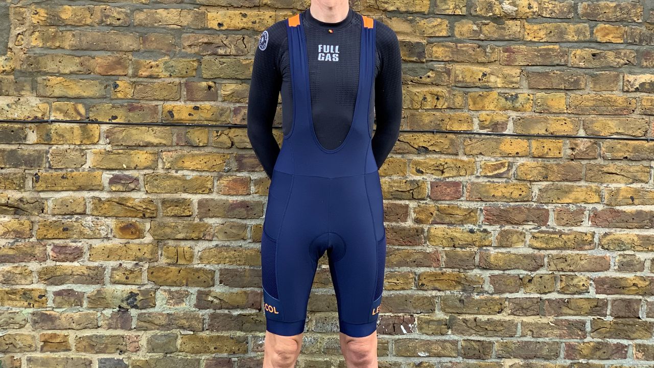 Image shows the Le Col Cargo Thermal Bib Shorts