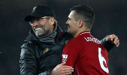 Liverpool manager Jurgen Klopp and defender Dejan Lovren