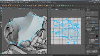You can easily compare a 3D object to its 2D texture coordinates by using Maya’s new UV Editing Workspace