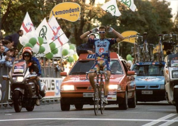 Andrea Tafi won Lombardia in 1996 with a solo attack