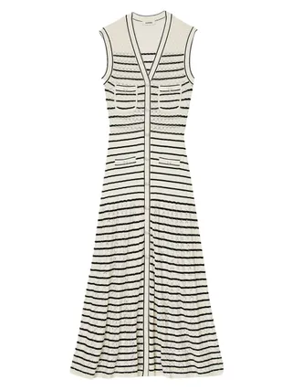 Sandro, Striped Knit Midi Dress