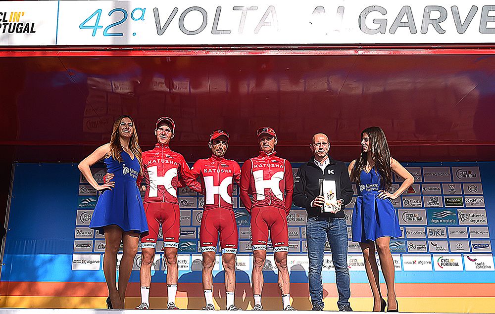 Katusha on the final podium in Algarve
