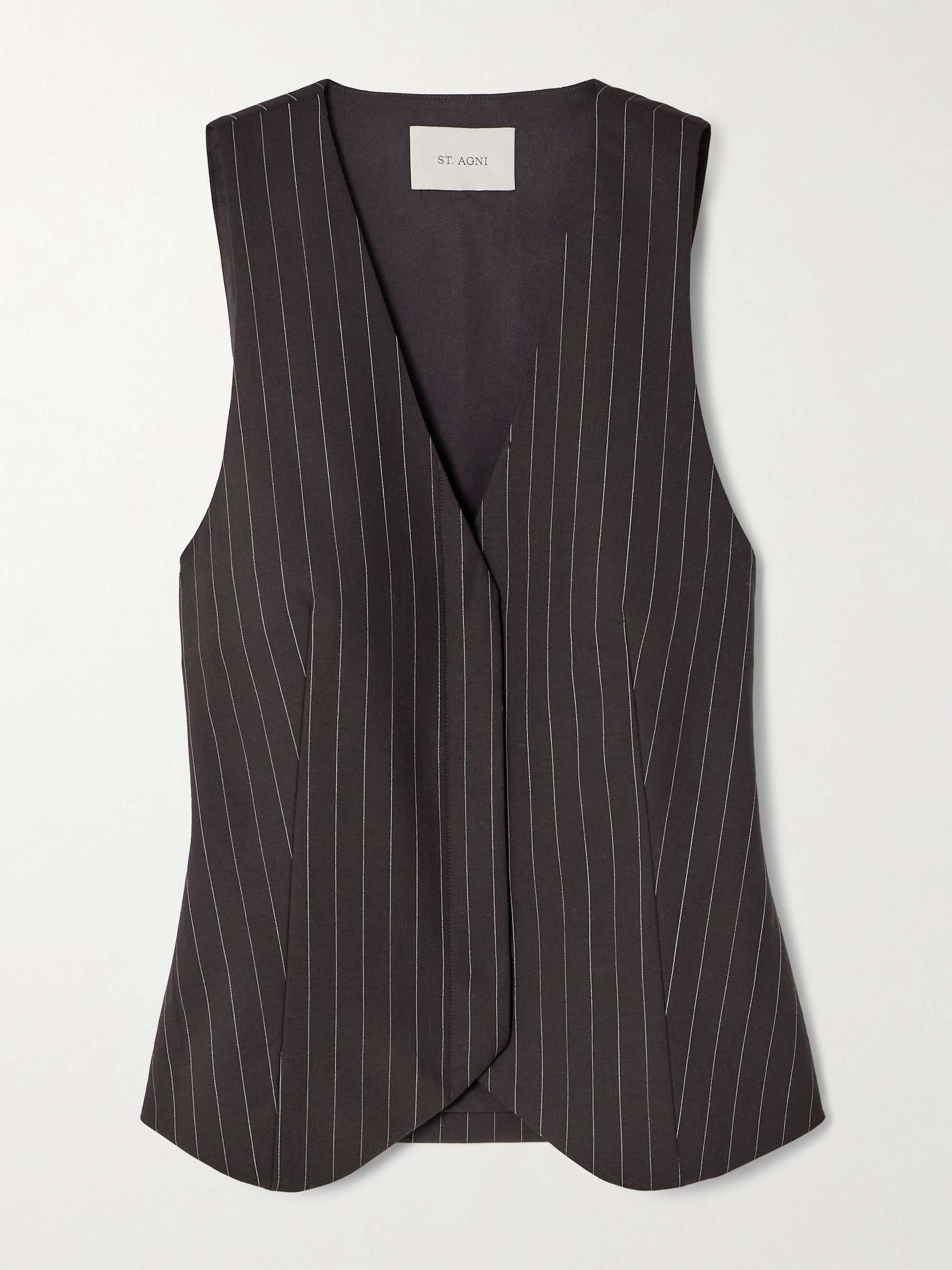 Pinstriped Virgin Wool-Blend Vest