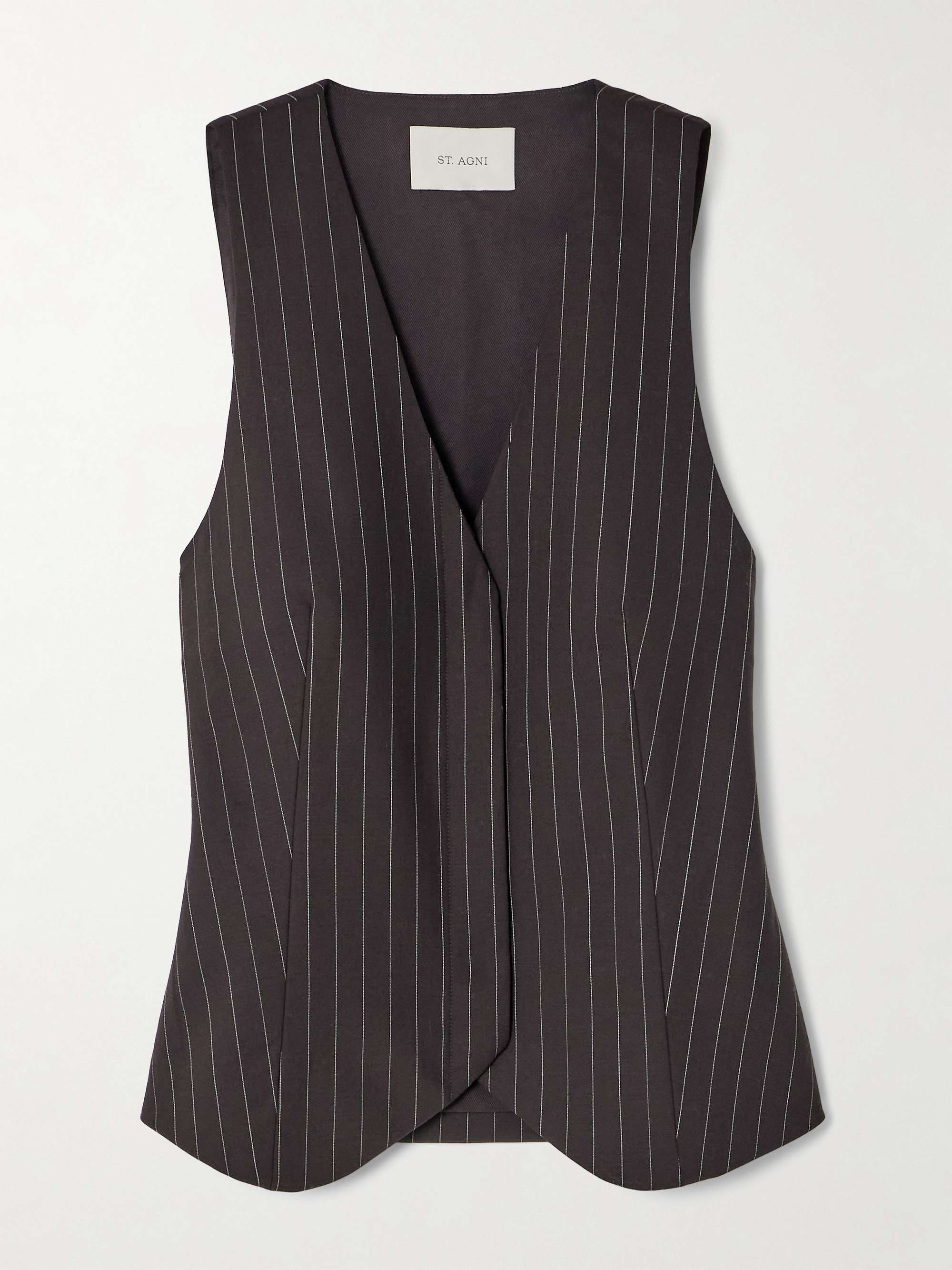 Pinstriped Virgin Wool-Blend Vest