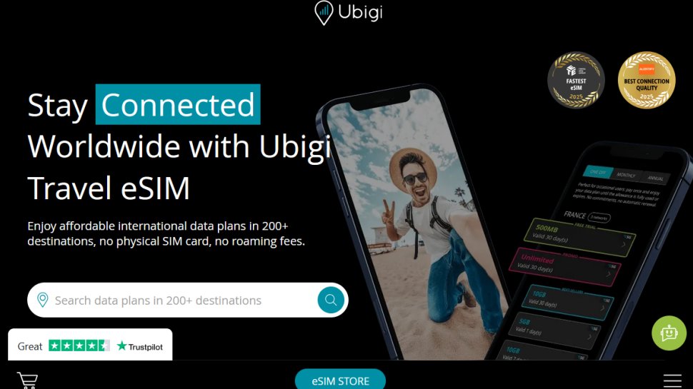 Ubigi website screenshot (February 2026).