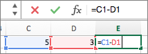 How to subtract in Excel