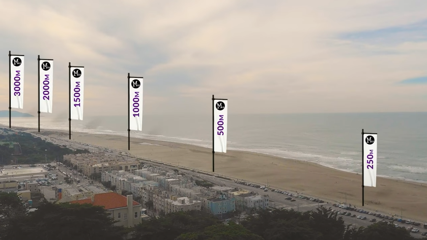 A shot of Morse Micro&#039;s 3 kilometer HaLow Wi-Fi implementation tested along a San Francisco beach.