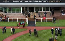 A view of the weighing room and parade ring at Cheltenham Racecourse