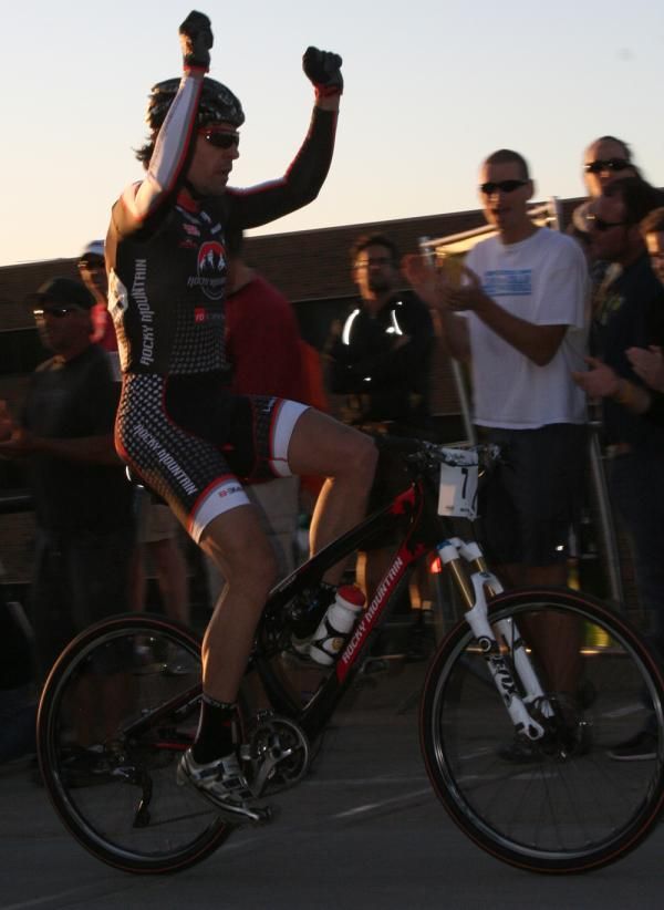 Chris Sheppard (Rocky Mountain-Maxxis) wins the men's Whiskey fat tire crit