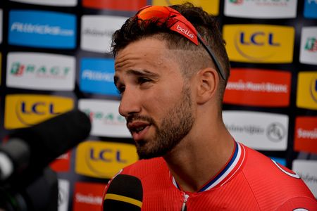Nacer Bouhanni (Cofidis) in the mix zone