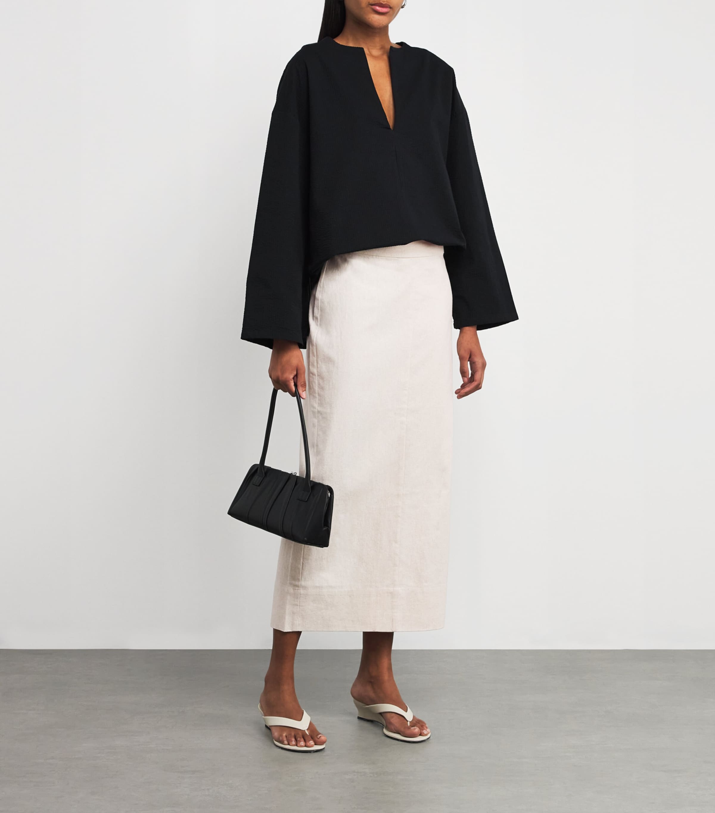Linen-Blend Saronno Maxi Skirt