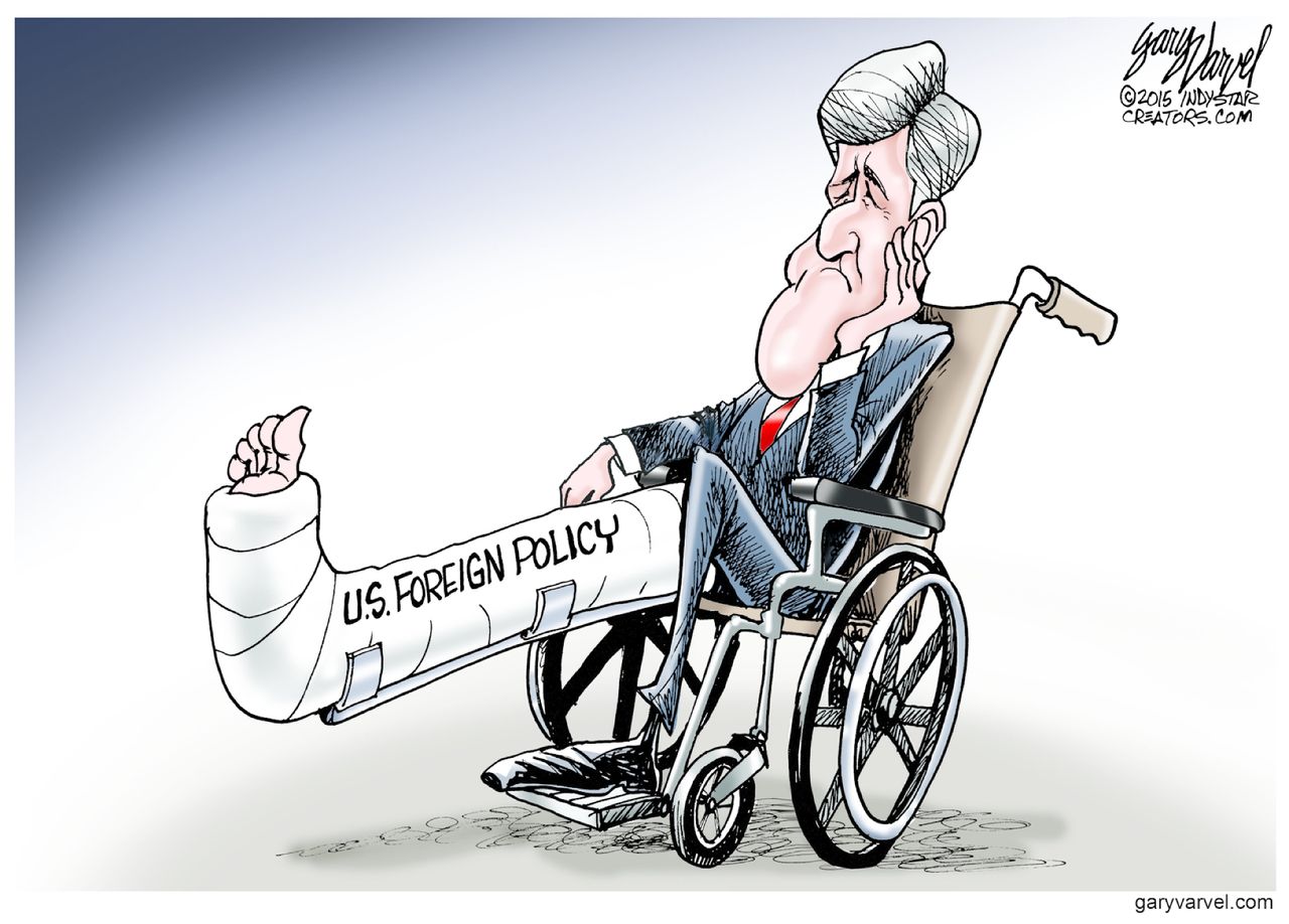 Political cartoon World John Kerry