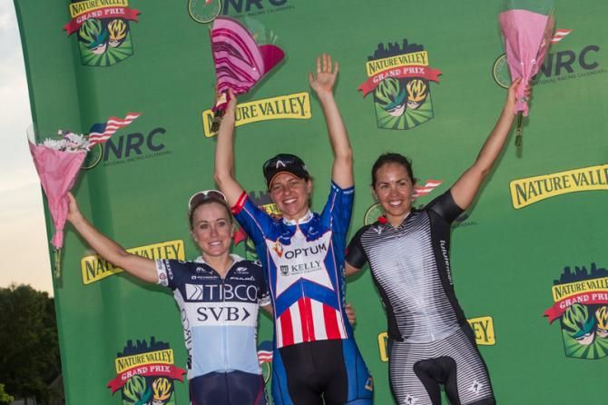 The women's top three for the stage.