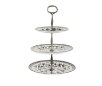 Burleigh Black Regal Peacock Three-Tier Cake Stand for $77, at Harrods