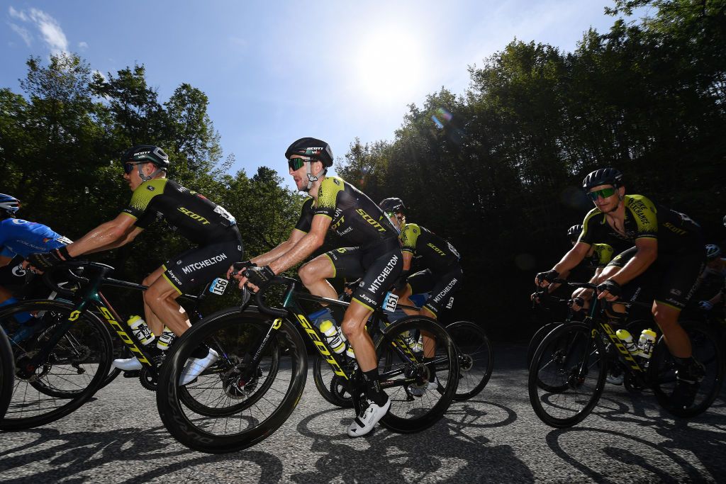 SARNANO ITALY SEPTEMBER 11 Michael Hepburn of Australia and Team MitcheltonScott Simon Yates of The United Kingdom and Team MitcheltonScott Edoardo Affini of Italy and Team MitcheltonScott during the 55th TirrenoAdriatico 2020 Stage 5 a 202km stage from Norcia to SarnanoSassotetto 1335m TirrenAdriatico on September 11 2020 in Sarnano Italy Photo by Justin SetterfieldGetty Images