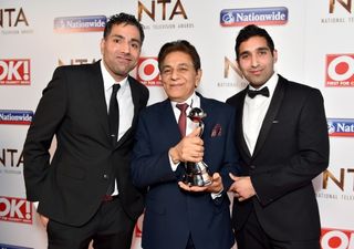 Umar Siddiqui, Sid Siddiqui and Baasit Siddiqui with the award for Best Factual Entertainment Show (Matt Crossick)