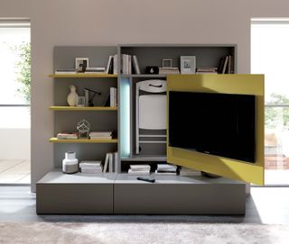 Ozzio Smart Living телевизор и стенка с местом для многофункционального стола и раскладных стульев, £ 3320, Go Modern Furniture