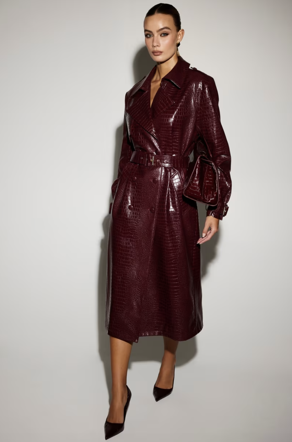Leonie Hanne for Guess Long Belted Trench