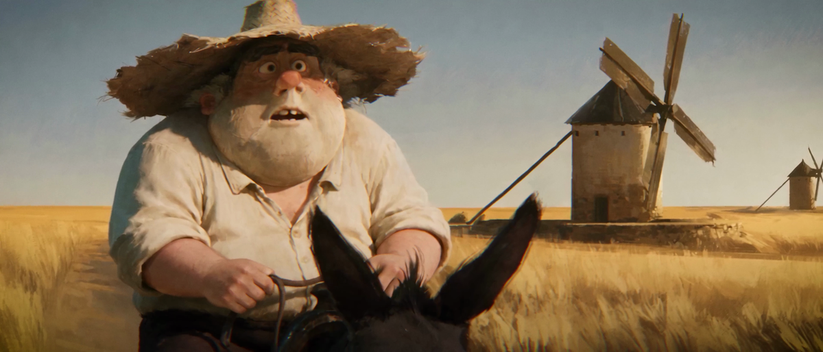 Screens from an AI made animated short featuring an old Spanish night
