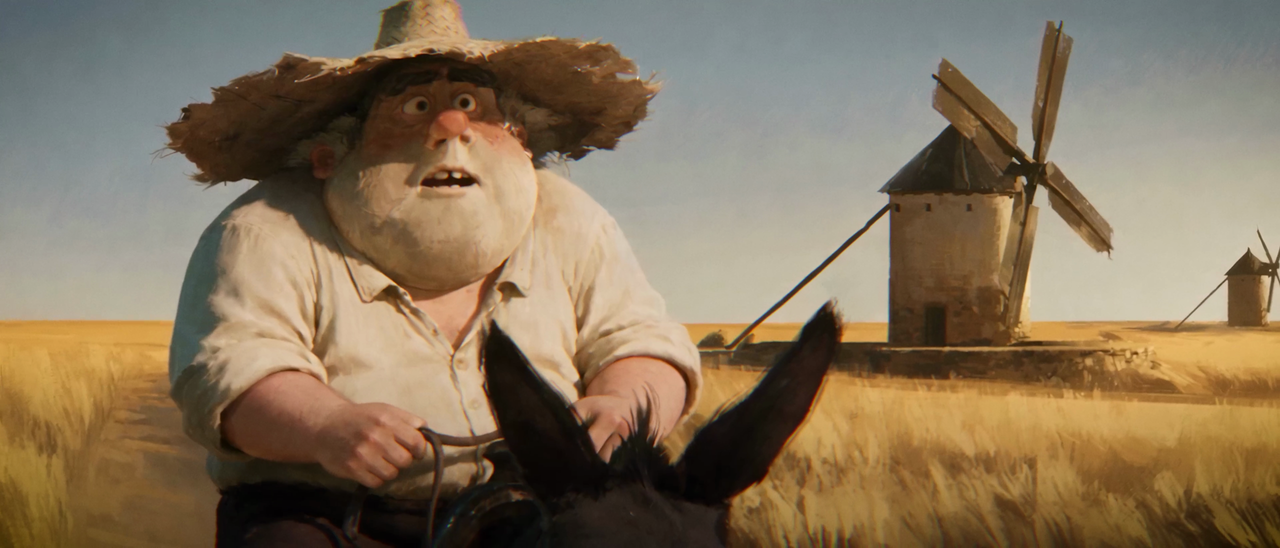 Screens from an AI made animated short featuring an old Spanish night