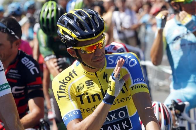 Alberto Contador (Tinkoff - Saxo) at the start line in Mairena del Alcor