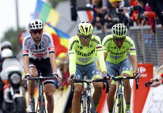 Alberto Contador losing time on stage two of the 2016 Tour de France. Photo: Graham Watson