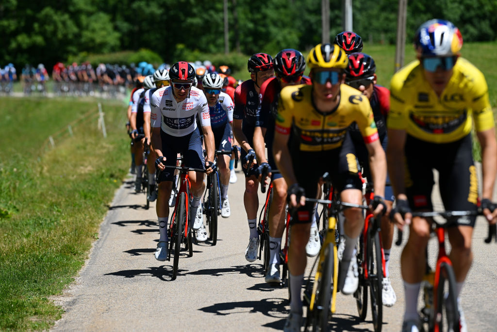GAP FRANCE JUNE 10 Ethan Hayter of United Kingdom and Team INEOS Grenadiers White Best Young Rider Jersey competes during the 74th Criterium du Dauphine 2022 Stage 6 a 1964km stage from Rives to Gap 742m WorldTour Dauphin on June 10 2022 in Gap France Photo by Dario BelingheriGetty Images