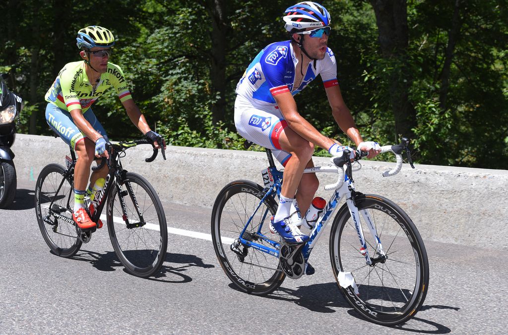 Thibaut Pinot (FDJ) with Rafa Majka (Tinkoff) forge ahead