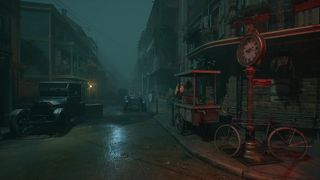 Alone in the Dark; a wet street scene from the 1920s