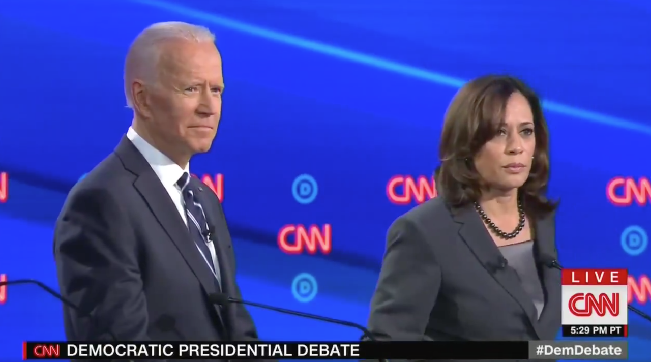 Former Vice President Joe Biden and Sen. Kamala Harris.