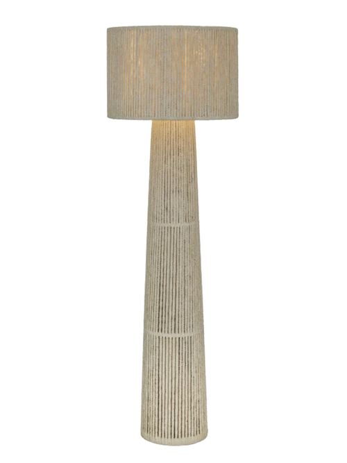 Tapered Natural Chenille Fiber Floor Lamp
