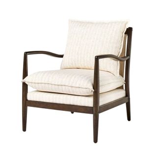 Wood Frame Pillow Top Accent Chair Cream (fa) - Threshold™ Designed With Studio Mcgee: Upholstered, Rubberwood Base, No Assembly Required