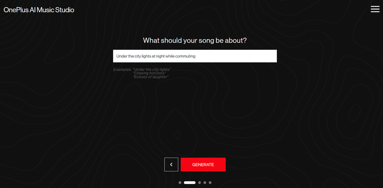 Oneplus AI music studio song description field