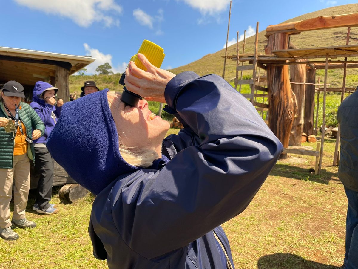 eclipse chasers enjoy the annular solar eclipse from Easter Island.