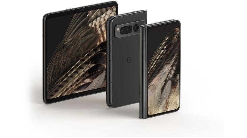 Google Pixel Fold tripartite folded and open