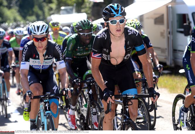 Geraint Thomas on the front at the 2013 Tour
