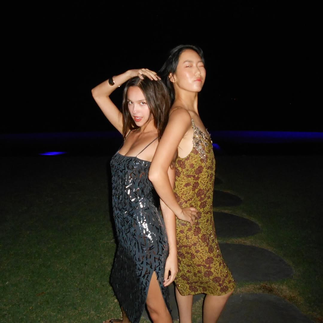 Olivia Rodrigo celebrated New Year's Eve in a vintage sequin Blumarine midi dress