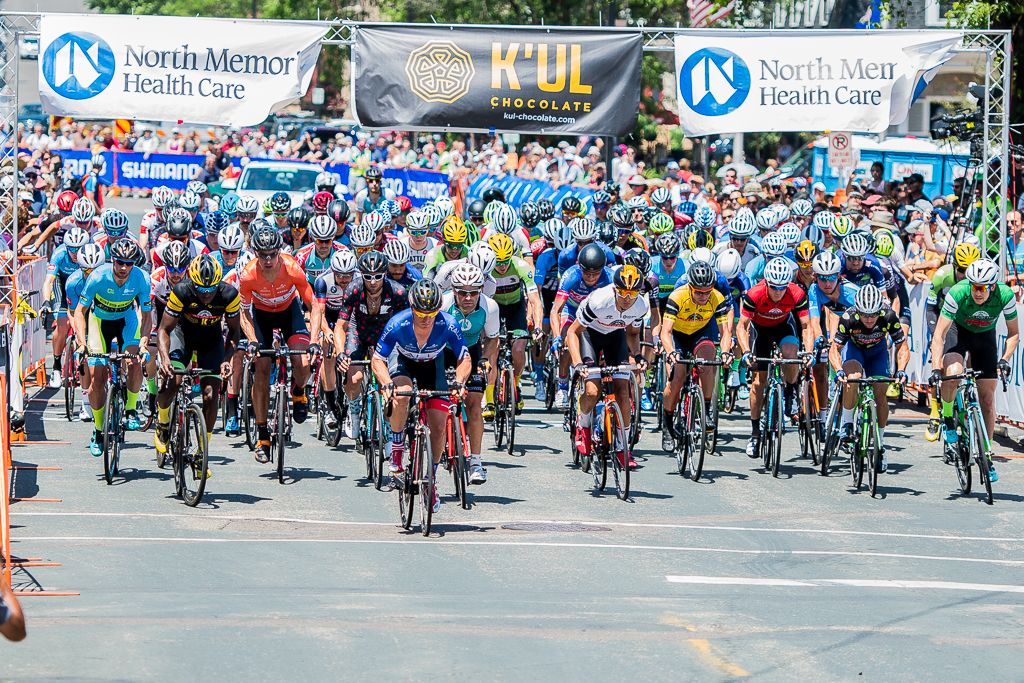 Brad Huff (Rally Cycling) leads the field off the line to tackle the Chilcoot Hill.