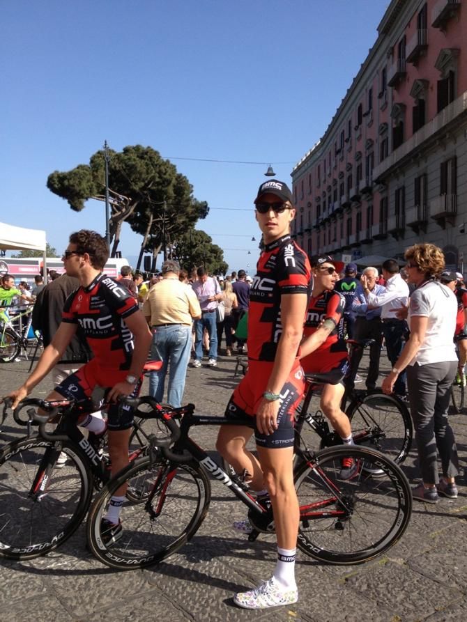 Taylor Phinney (BMC Racing) stands tall before being presented to the fans