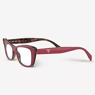 Red framed eyeglasses
