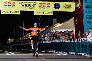 Thomas Gibbons reacts to solo victory at 2024 Athens Twilight Criterium