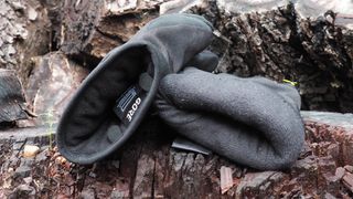Black waterproof winter cycling gloves