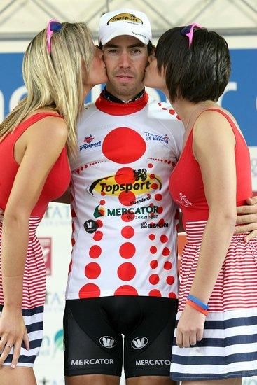 Thomas De Gendt (Topsport Vlaanderen) in the mountains jerseys