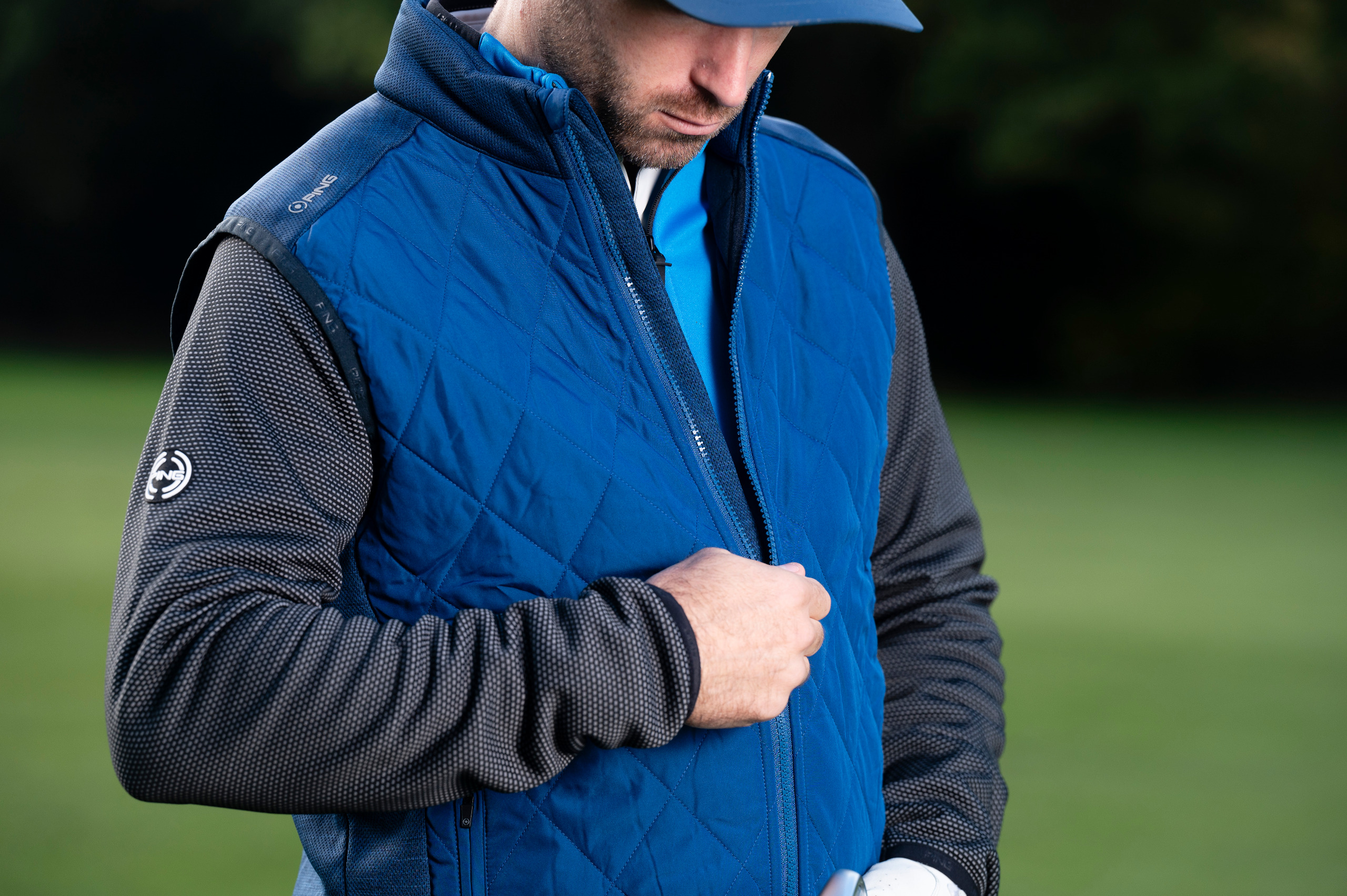Layering in golf clothing