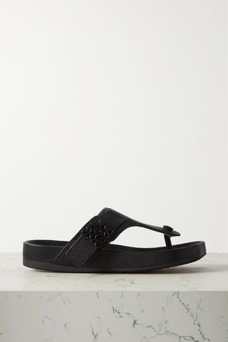 Ease Embellished Textured-Leather Sandals