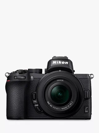 Nikon Z50 Compact System Camera With 16-50mm Vr Lens, 4k Uhd, 20.9mp, Wi-Fi, Bluetooth, Oled Evf, 3.2” Tiltable Touch Screen