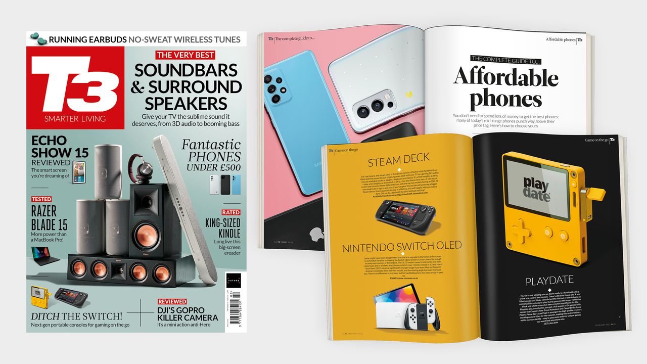 Cover of T3 issue 330 featuring the cover line &#039;The very best speakers and soundbars&#039;.