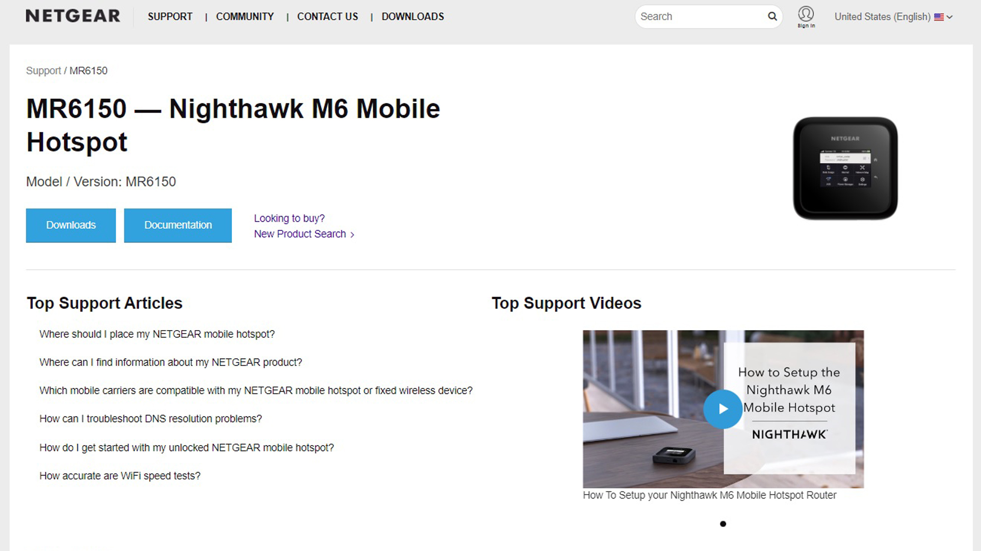 Screenshot of the Netgear Nighthawk M6 app