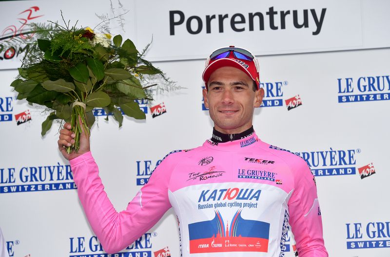 Maxim Belkov (Katusha) enjoys another day in the mountains jersey