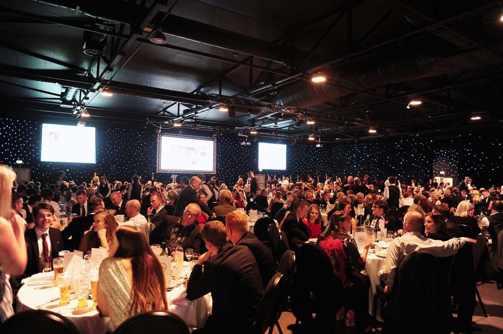 The packed hall of the 2016 Dave Rayner Fund dinner